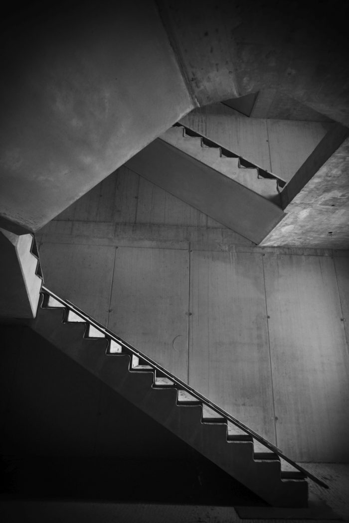 A grey stairway