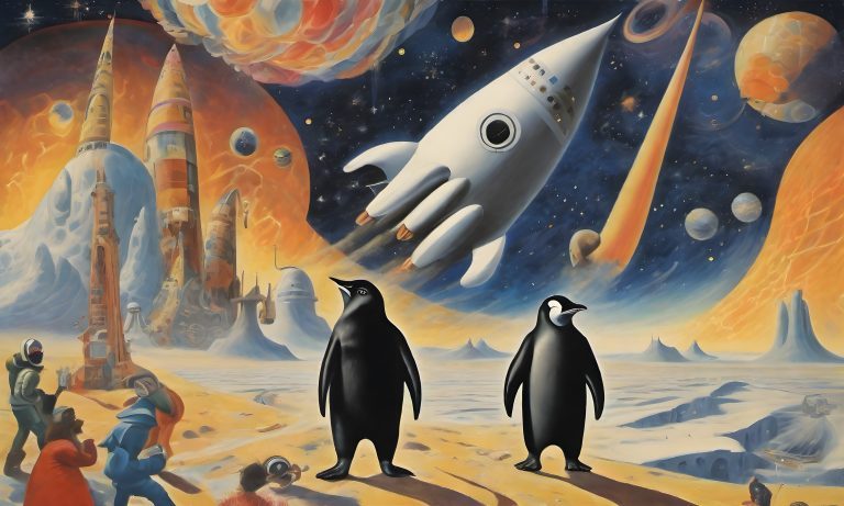 AI SDXL 038 – Black pinguin planet