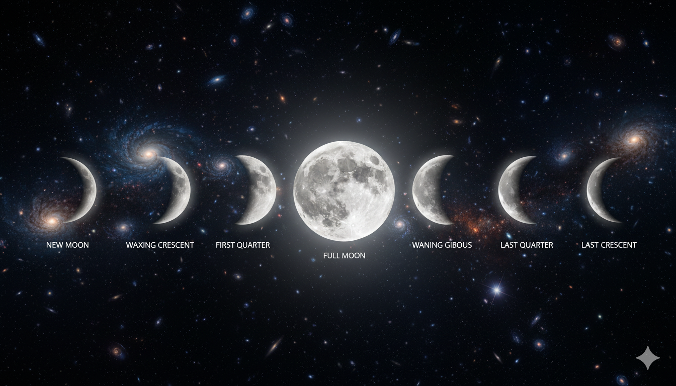 Ewiger Mondphasen Kalender interaktiv