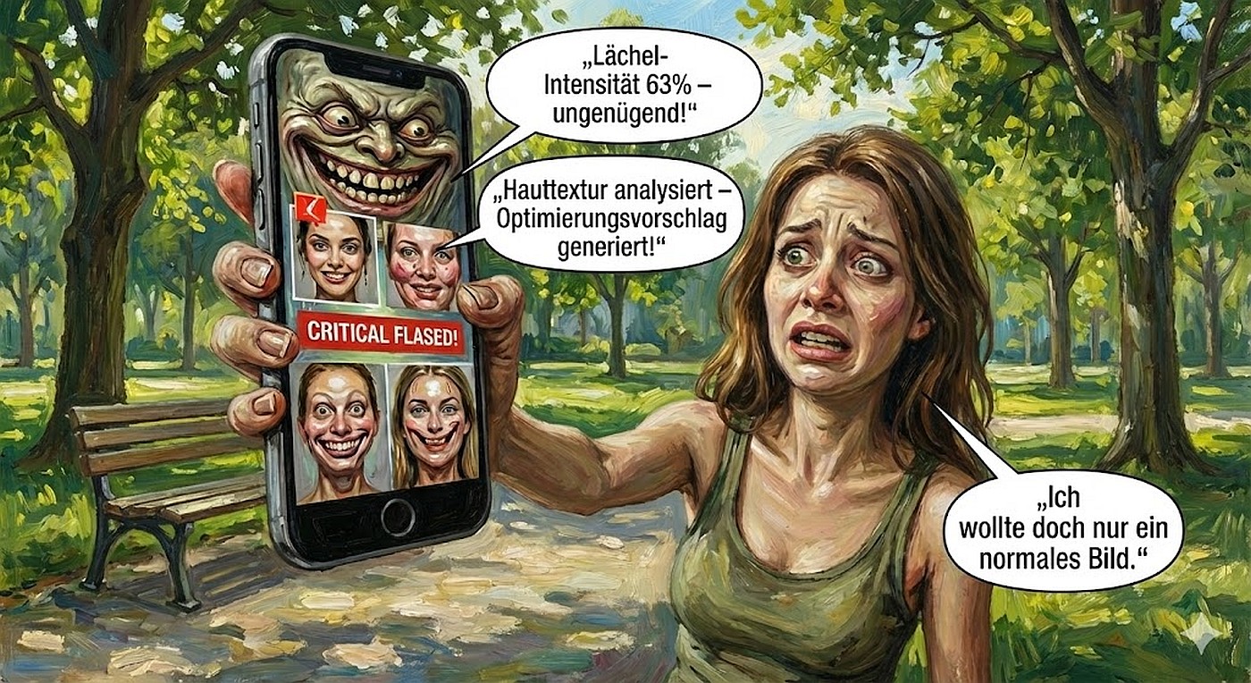 KI Karikatur Kabinett (4) – Das Selfie