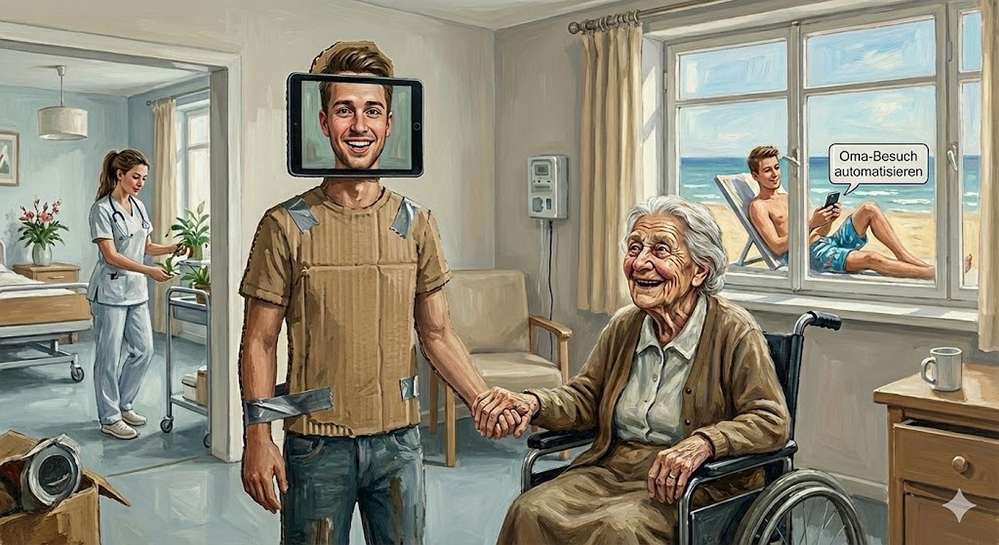 KI Karikatur Kabinett (5) – Das Pflegeheim