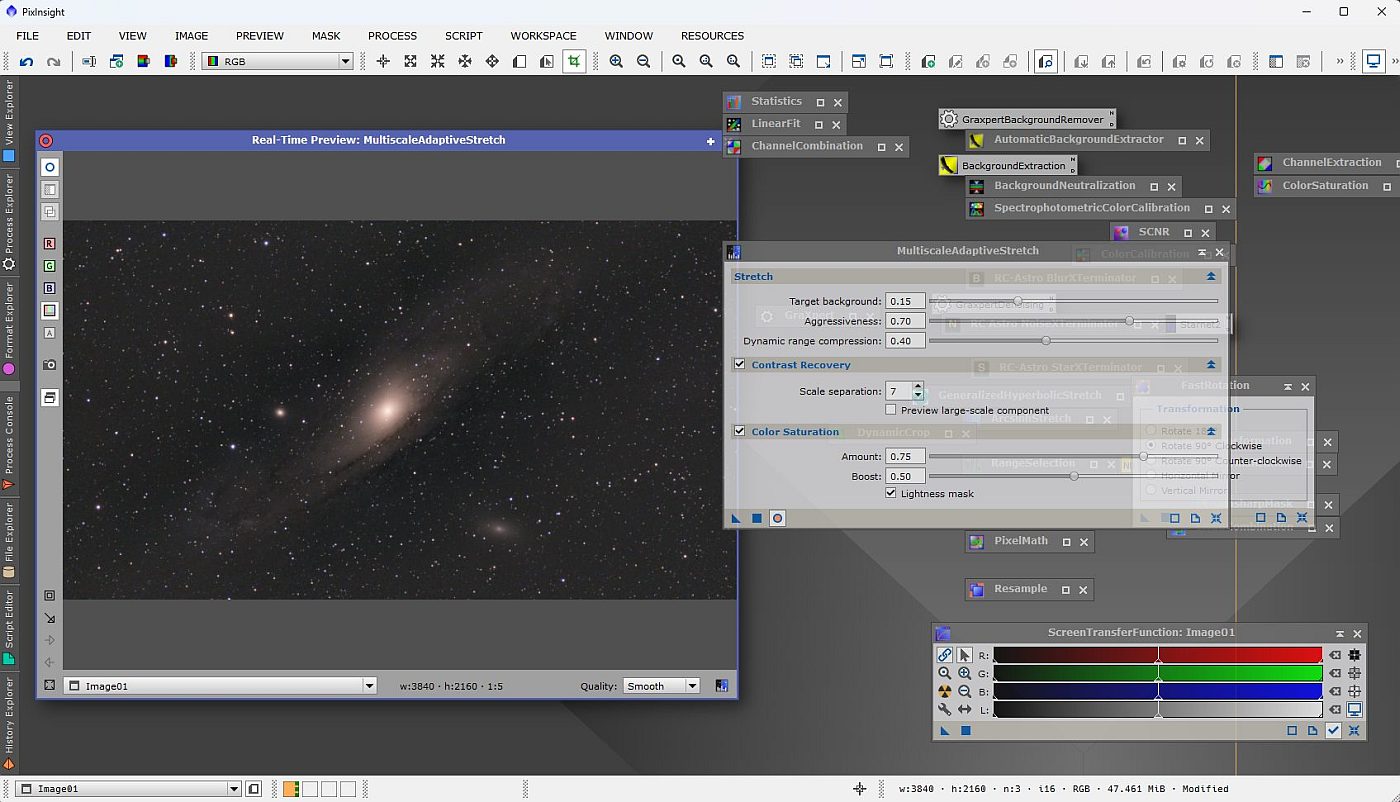 Multiscale Adaptive Stretch - Das bietet die neue Stretch-Methode mit PixInsight